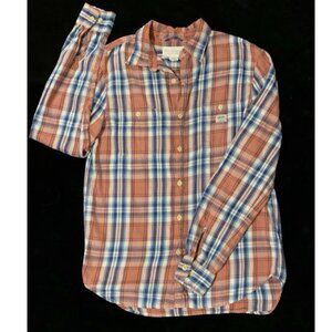 Vtg Distressed Denim & Supply Ralph Lauren Flannel Shirt Mens M Red Plaid